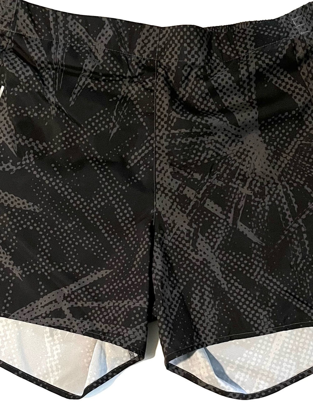 adidas Black Athletic Shorts with Gray Graphic Print